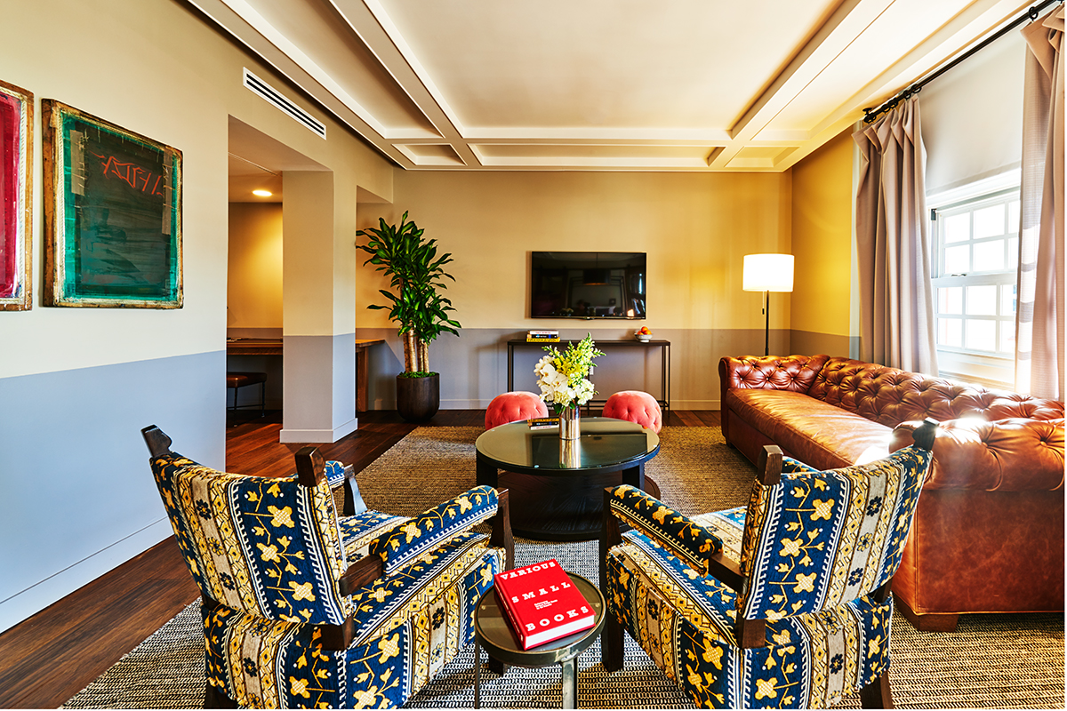 Image of Roosevelt Suite Living Area at The Hollywood Roosevelt, in Los Angeles, California , opened in 1927 and a member of Historic Hotels of America since 2016.
